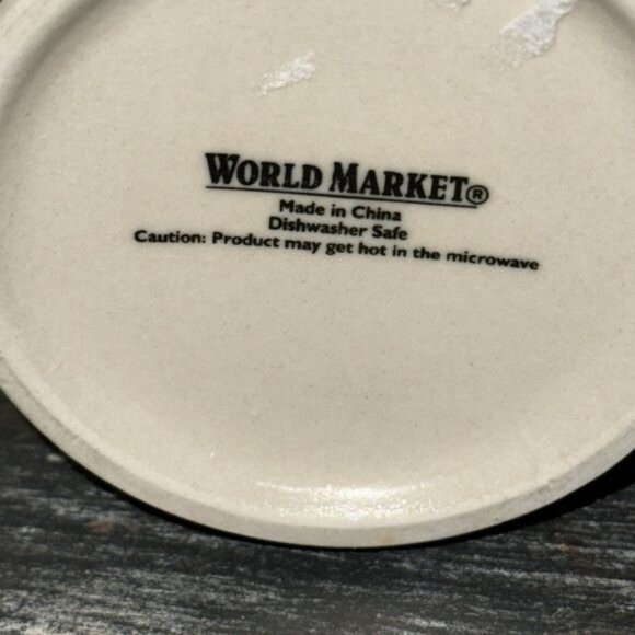 World Market Ceramic Mug With Black & White Pattern Blue Interior Dishwasher Saf - Picture 3 of 5